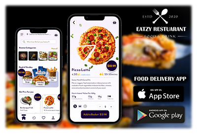 Eatzy Restaurant Food delivery app app graphic design mobile app design ui design ux ux design web design