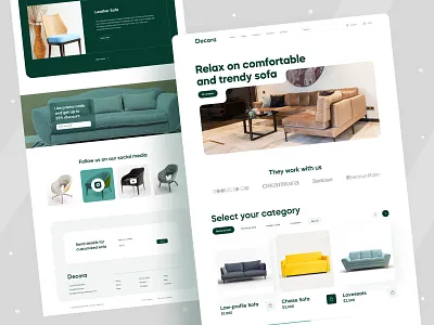 E-commerce-Furniture Web Design/Landing Page chair chair website decoration dribbble dribble e commerce shop e shop furniture store furniture website homepage interior design landing page living room marketplace online store product design sofa themedesign ui designer web ui