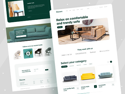 E-commerce-Furniture Web Design/Landing Page chair chair website decoration dribbble dribble e commerce shop e shop furniture store furniture website homepage interior design landing page living room marketplace online store product design sofa themedesign ui designer web ui