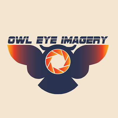 Owl Eye Imagery Logo blue branding eye gradient illustration imagery logo navy owl photography red yellow