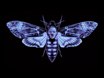 Silence of the Lambs Illustration adobe illustrator alternative movie posters anthony hopkins branding changethethought christopher cox deaths head moth drawing film posters graphic design illustration logo poster design silence of the lambs vector vector art vector illustration