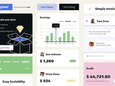 Dashboard & UI Widgets ✨ design illustration ui