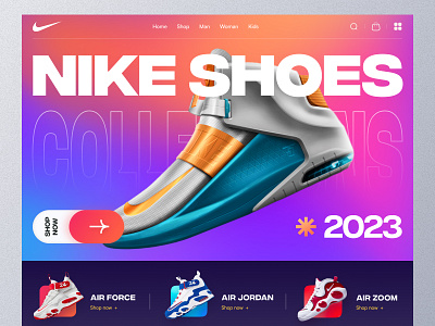 Nike - Shoes Store Header UI | Shoes Ecommerce Website adidas colorful web ecommerce fashion header nike shoe nike shoes shoe landing page shoe shopify store shoe website shoes shoes store shoes store landing page shoes web design sneaker store sneakers web design web header website design