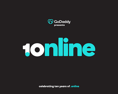 GoDaddy ten years .online logo branding design graphic design logo rebound