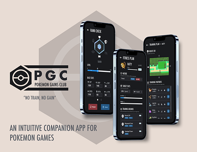 Pokemon Gains Club - Companion App Concept app graphic design mobile application pokemon software design ui ux