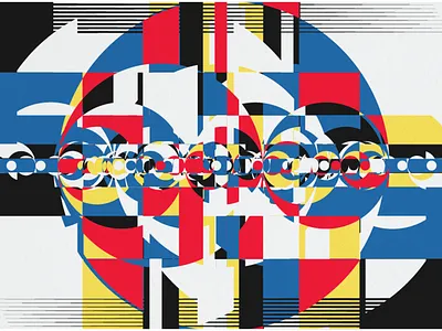 Circular and Quadrilateral Fibonacci Grid Systems, Deconstructed artwork de stijl design fibonacci grid illustrator
