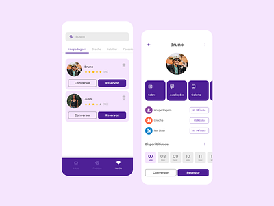 Redesign DogHero UI app design dog doghotel dogwalker pet petsitter product purple services ui ux