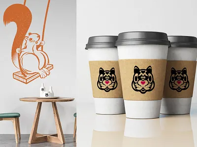 Squirrel Pop Branding branding cute illustration logo squirrel