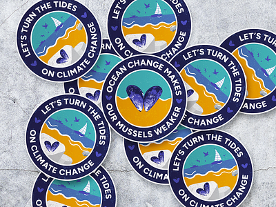 Oregon Marine Reserves Climate & Ocean Change Messaging Stickers climate change climate change design design digital illiustration graphic design illustration ocean change ocean design stickers stickers design sustainability design vector vector illustration