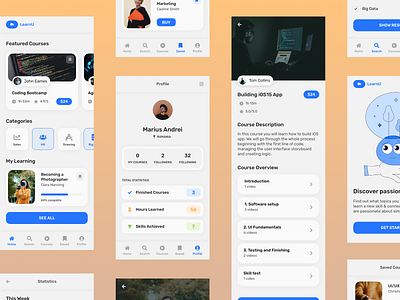 Online Course App Screen app branding design figma graphic design illustration logo ui ux