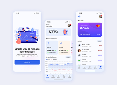 Financial App appdesign design mobile mobileapp product productdesign ui ux uxui