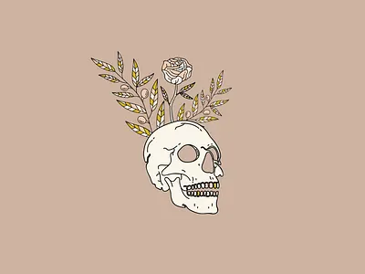 Pink Skull branding color design flower illustration flowers graphic design illustration illustrations illustrator logo marketing pink skull plants skull skull and flowers skull face skull illustration typography ui vector
