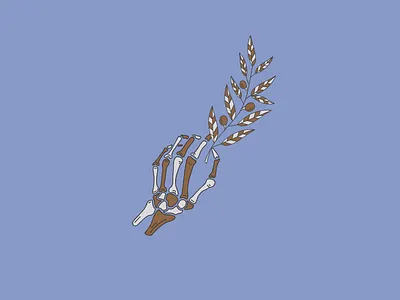 Skeleton & Plant branding checkered color design graphic design hand hand illustration illustration illustrations illustrator logo marketing plant plant illustration skeleton skeleton hand skeleton illustration typography ui vector