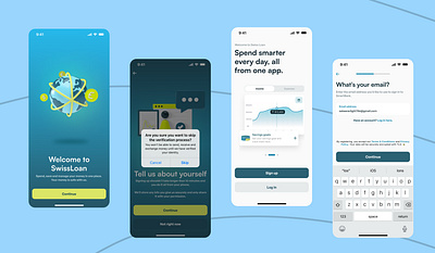 Swiss banking loan app 3d animation app banking branding dashboard design graphic design illustration logo mobile app mobile app design mobile ui motion graphics prottype ui uiux user interface user research ux