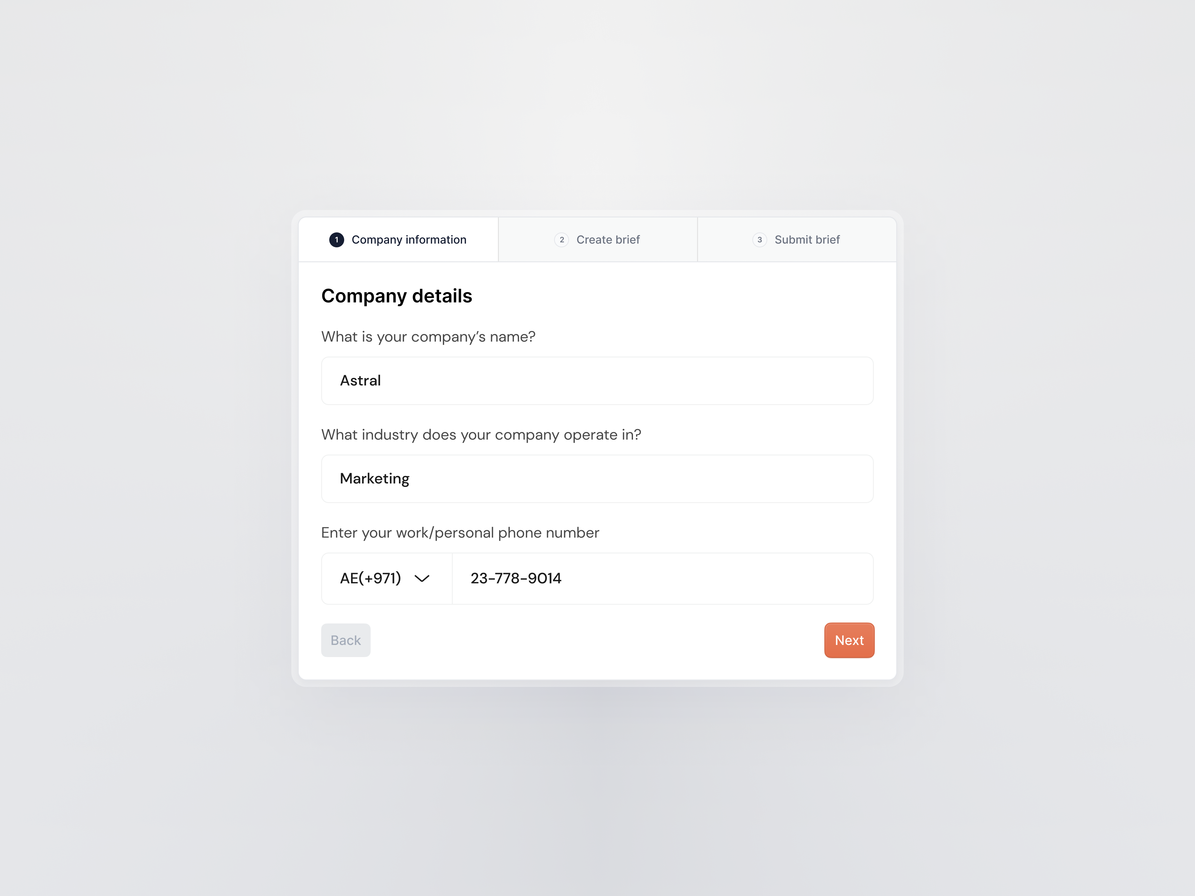 Carril: Progress steps - Form create new dialog form onboarding progress stepper ui ux