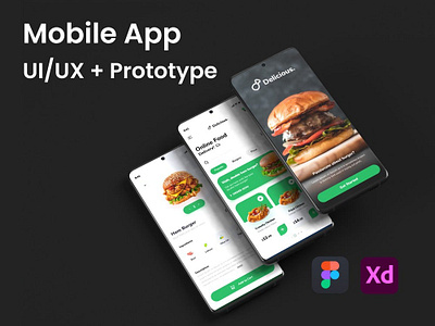 Food delivery mobile app app graphic design ui ux vector
