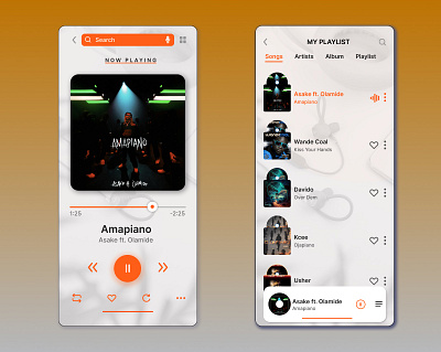 Daily UI Challenge, Day 09. Music player design.