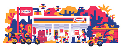 Indomaret, Indonesia Commerce advertisement beautiful bright campaign character character design colorful commerce commercial contest design drawing geometric graphic design illustration illustrations indomaret indonesia target vector