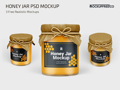 Free Honey Jar PSD Mockup free freebie honey honeyjar jar jars mock up mockup mockups photoshop psd template templates