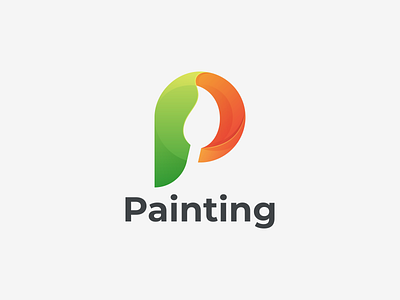 Painting design graphic design icon logo p coloring p design p icon p logo