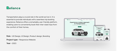 Reliance, an inter-state transport company web design booking flight product design transportation travel trip user experience user interface uxui