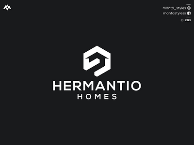 HERMANTIO HOMES branding design hermantio homes hexagonal home logo home logo icon letter logo minimal