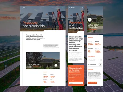 Solar Panel Company - About Us Page about us about us page business company ecofriendly energy our story renewable energy solar solar company solar panel solar power solar provider sustainable energy ui uiux web design website who we are