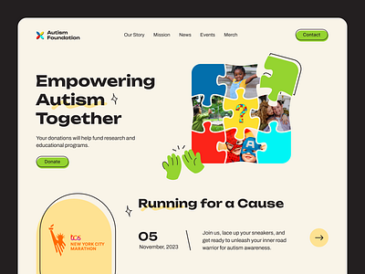 Autism Foundation Home Page autism charity colorful daily ui designer hero header home home page homepage inspiration playful portfolio ui ui design ui ux ux uxui web design webdesign website