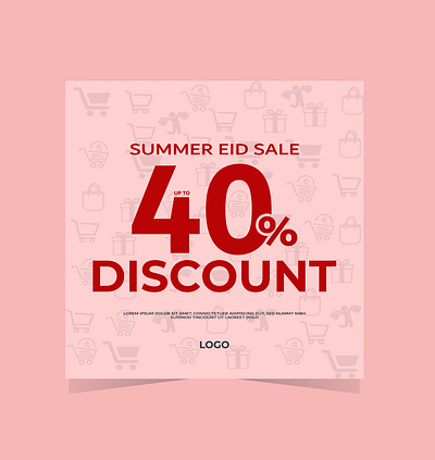 summer seale 40%up social media banner ad branding graphic design