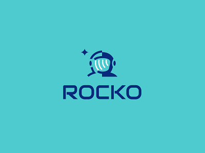 Rocko ai astronaut branding data geometric logo logodesign modern space