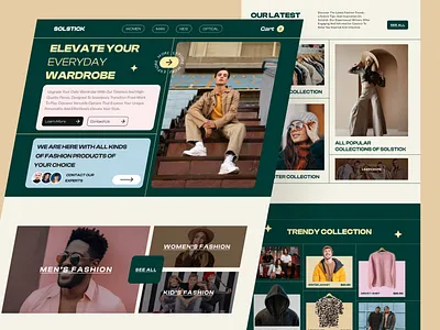 Solstick - Fashion Website Design clothing clothing web design fashion fashion landing page fashion ui fashion website modern fashion online shop product street wear web design