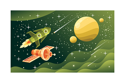 Planets and Space Objects Vector Illustration planet