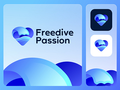 Love + Ocean Logo Design for FreeDive Passion, Branding, Mark a b c d e f g h i j k l m n abstract brand identity designer branding dive gradient logo icon logo logo design logo designer logos logotype love modern o p q r s t u v w x y z ocean print sea symbol typography