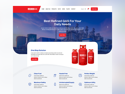 Website landing page design for a local gas company design gas landing page ui website