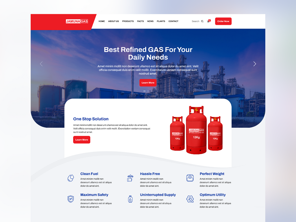 site landing page design for a local gas company by Alamin Mir 🚀 on Dribbble