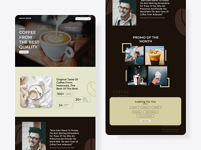 Nock Kafei - Coffee Shop Landing Page Website app branding coffee landing page design graphic design landing page ui ux visual design web design website design