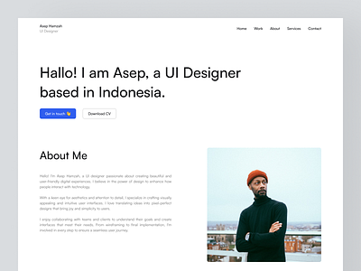Resume & Portfolio Website branding clean cv design landing page minimalist personal portfolio resume simple ui website white