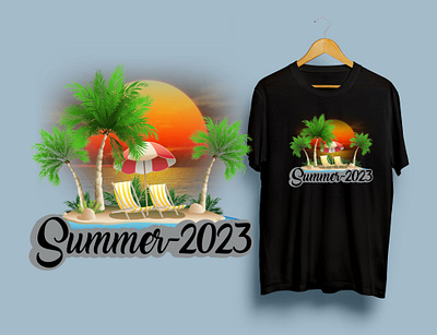 Summer -2023 design graphic design illustration student student t shirt design summer t shirt design 2023 t shirt graphic typography