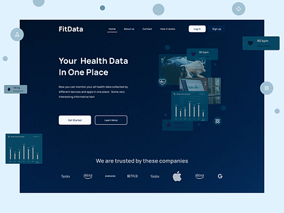 Health Data Monitoring Platform Hero Section ui ux