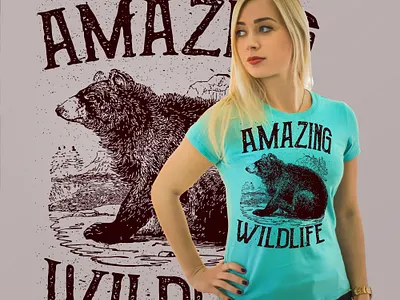 Amazing wildlife amazing wildlife graphic design illustration student student t shirt design t shirt graphic typography
