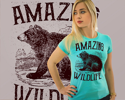 Amazing wildlife amazing wildlife graphic design illustration student student t shirt design t shirt graphic typography