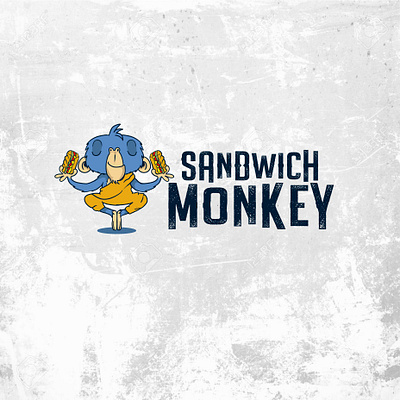 Sandwich monkey character food illustration logo monk monkey retro sandwich subway vintage