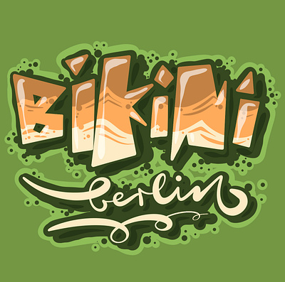 Bikini berlin bikini branding design foodlover graffiti graphic design illustration lettering logo monkey popup procreate shopping streetart streetwear typography yummy zoo