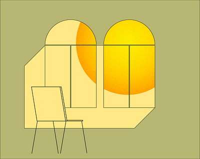 Solstice 2023 chair graphic design illustration summer sun warm windows