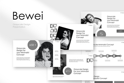 Bewei Presentation Template company concept corporate graphic design greyscale modern photography picture shot template