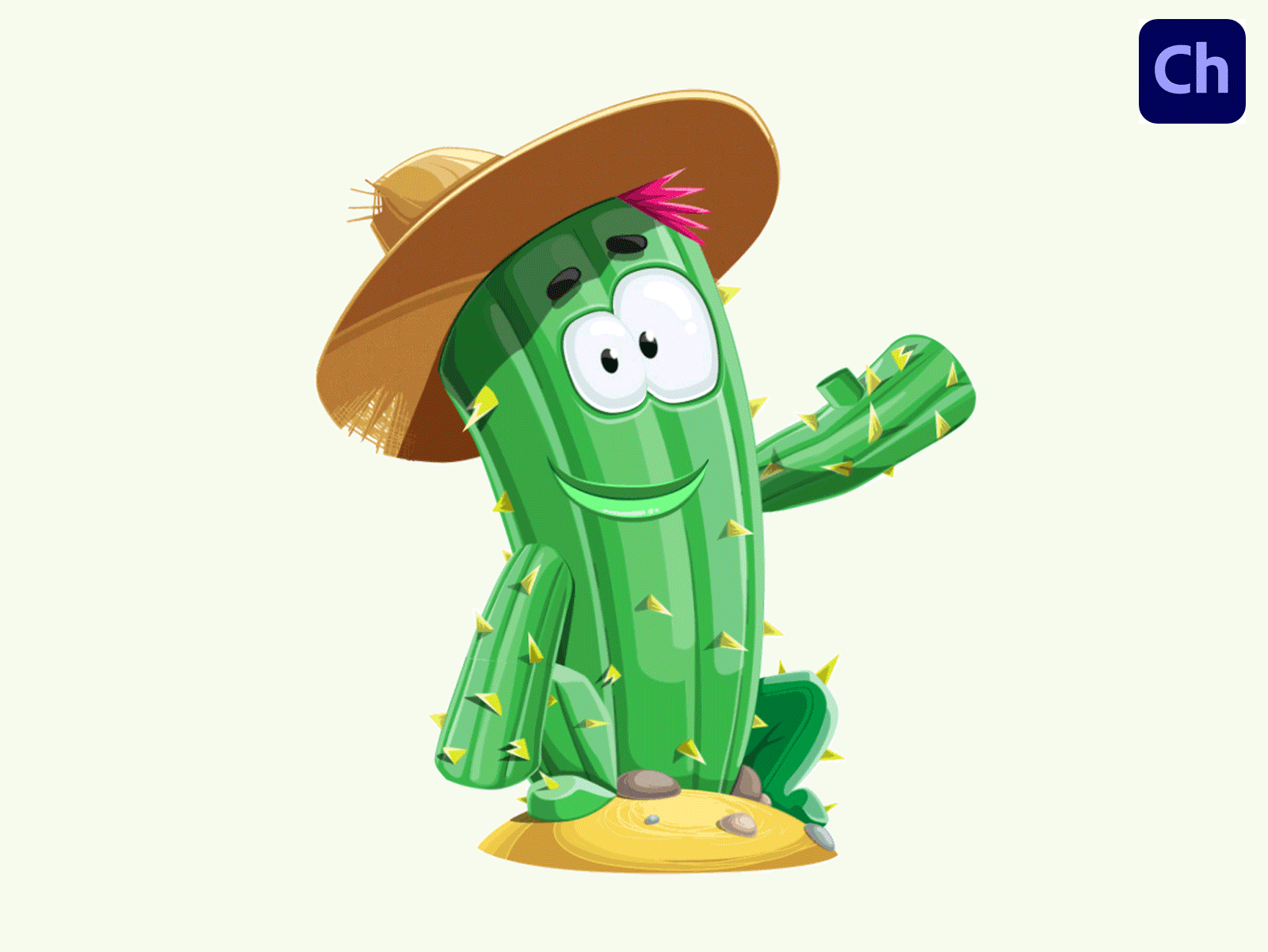 Free Cactus Character Animator Puppet Template adobe character animator animated animated character animation cactus cartoon character animator character design free animated character free animation template free design free puppet green plant