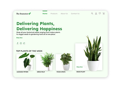 Day 8 of Daily UI: Landing Page for a Plant Store app design figma graphic design illustration mobile app ui