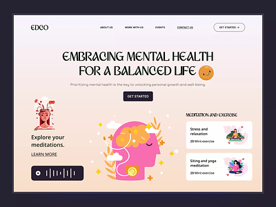 Mental Health Website animation health health lifestyle healthcare hospital landing page medical medical care medicine meditation mental mental health online meditation psychology therapy web page webdesign website wellbeing wellness