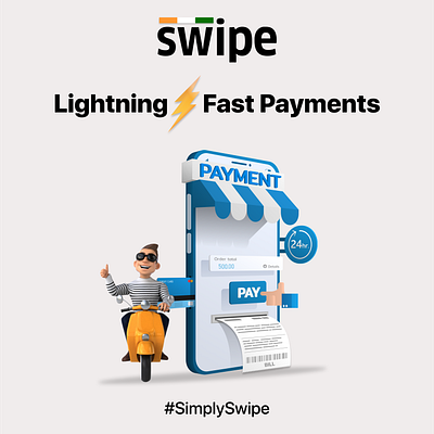 Lightning Fast Payments app billing branding design graphic design gst illustration invoicing online store swipe ux vector