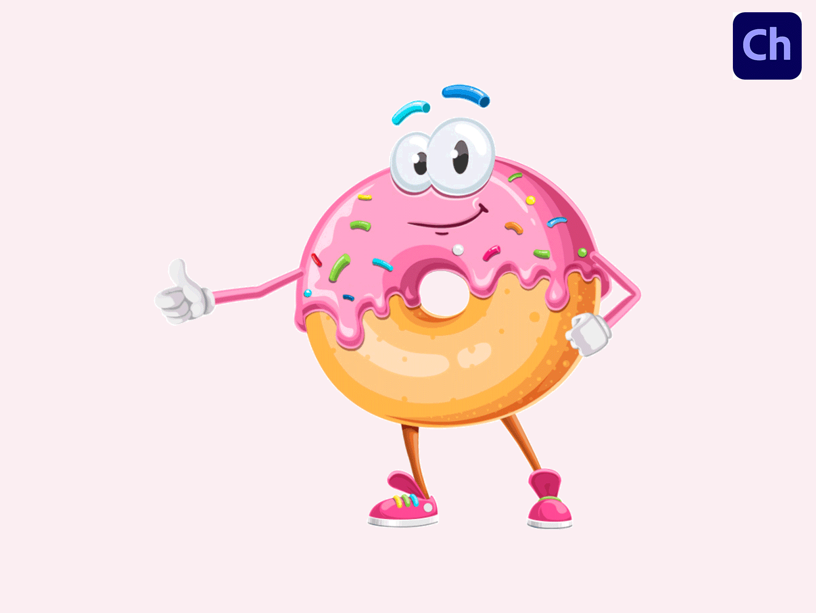 Free Donut Character Animator Puppet Template adobe character animator animated character animation character animator character design dessert donut free animated character free puppet sweet